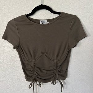 PRINCESS POLLY MUTED GREEN CROP TOP